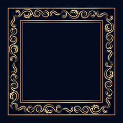 Ornamental golden decorative floral frame background
