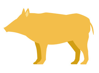 イノシシのシルエットイラスト