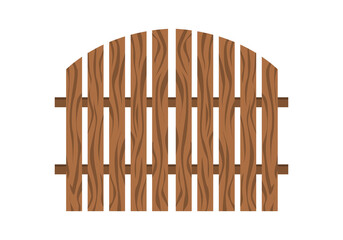 Wooden garden fence in vector