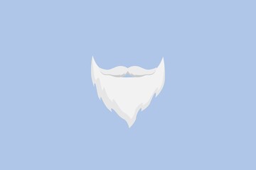 Santa Beard and Mustache Flat Illustration