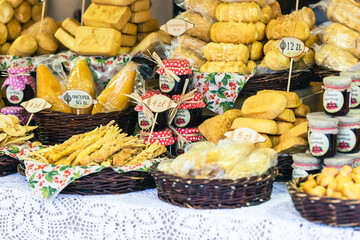 Traditional polish smoked cheese 