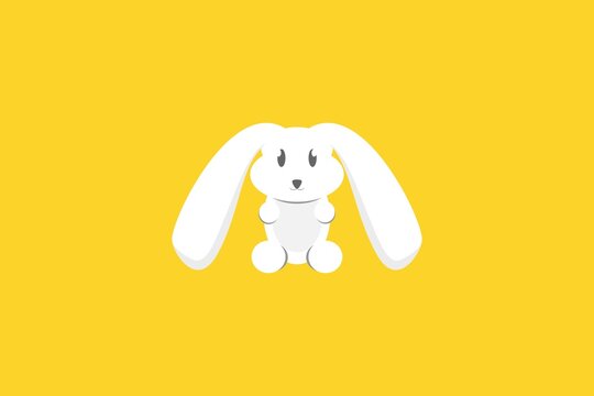 Cute Rabbit Animal Flat Illustration