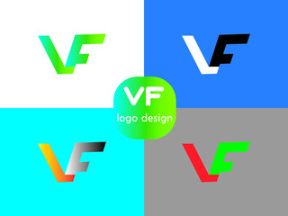 New vf  typography logo design