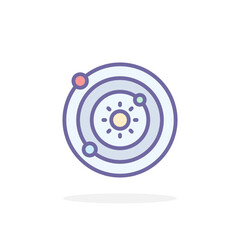 Solar system icon in filled outline style.