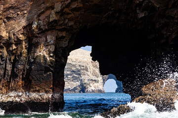 Natural arch at Paracas National Reserve, Peru, South America