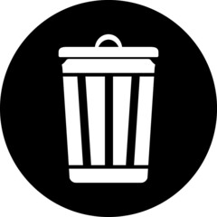 White isolated icon of container on Black background