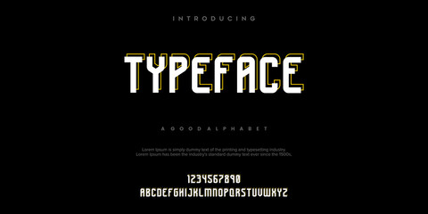 TYPEFACE Alphabet font typography vector illustrations
