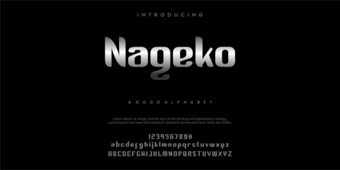 Nageko Alphabet font typography vector illustrations