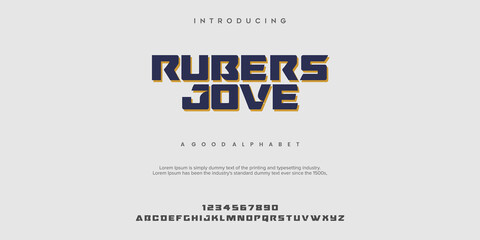RUBERS JOVE Alphabet font typography vector illustrations