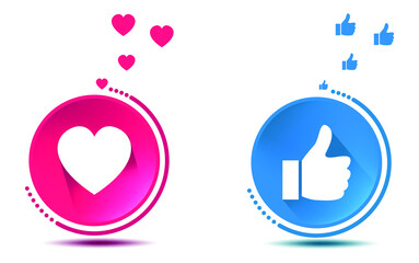 social media icon. Abstract funny 3d style emoji emoticon reactions color icon set.