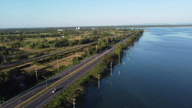 Aerial view Sathitnimankan Road, Pattaya Noi, Sirindhorn District
The most beautiful waterfront road in Thailand