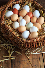 Korb voller frischer Eier