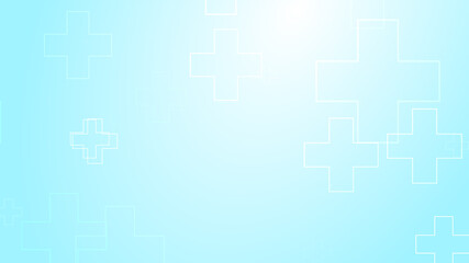 Fototapeta premium Medical white blue cross pattern background.