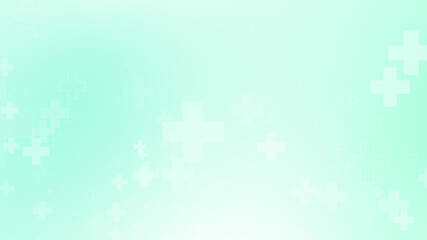 Medical green blue cross pattern healthcare background.