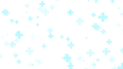 Abstract white blue green colors cross pattern healthcare background.