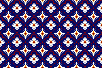 Geometric Moroccan ethnic pattern design. Aztec fabric carpet mandala ornament chevron textile decoration wallpaper. Tribal turkey African Indian traditional embroidery vector illustrations background