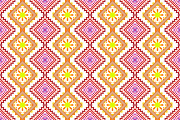 Geometric Moroccan ethnic pattern design. Aztec fabric carpet mandala ornament chevron textile decoration wallpaper. Tribal turkey African Indian traditional embroidery vector illustrations background