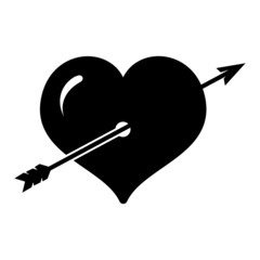Heart with Arrow Icon Vector Design Template.