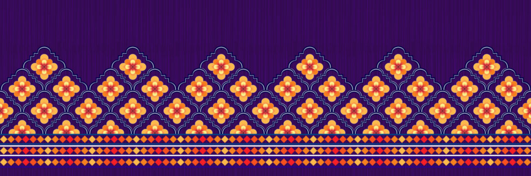 Geometric Moroccan ethnic pattern design. Aztec fabric carpet mandala ornament chevron textile decoration wallpaper. Tribal turkey African Indian traditional embroidery vector illustrations background