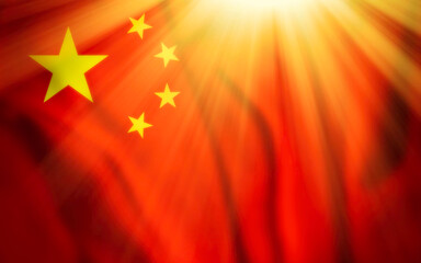 China flag. Waving national flag of China