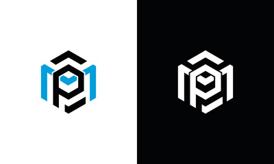 PM, MP, Abstract initial monogram letter alphabet logo design