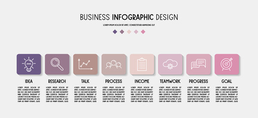 Modern infographic with business icons. Diagram. Vector