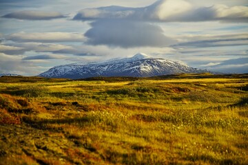 der Berg Bláfell (auch Bláfellshnjúkur) ein Tafelvulkan im Hochland von Island
