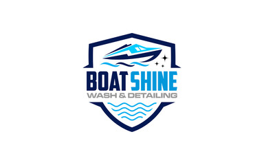 Illustration vector graphic of ship and boat detailing concept logo design template