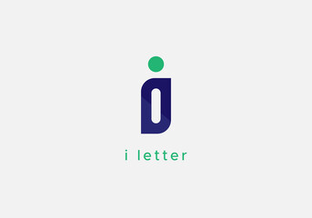 Modern Stylish i Letter Abstract Flat Minimalistic Premium Logo Design Vector Template