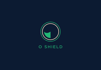 Modern O Letter Shield Abstract Flat Minimalistic Premium Logo Design Template