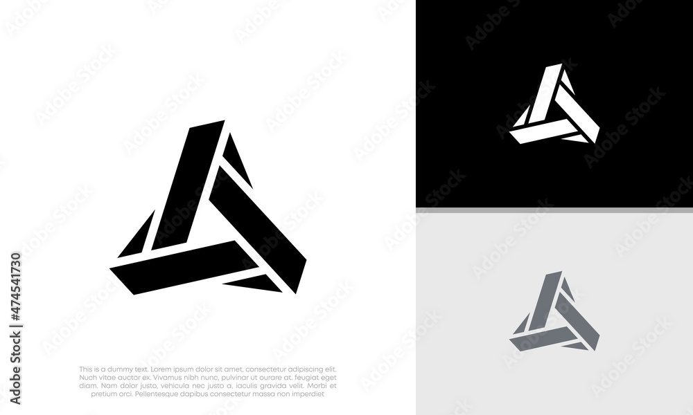 Wall mural innovative high tech logo template. template label for blockchain technology. abstract triangle logo
