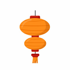 Chinese paper lantern. The festival. Vector cartoon illustration.