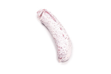 Tasty salami isolated on a white background.