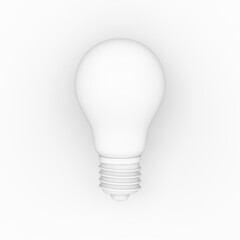 3D Rendering Blank Light Bulb isolated on white background