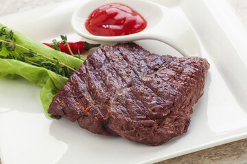 Grilled machete skirt beef steak