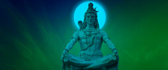 God Shiva image night image of Hindu God Shiva