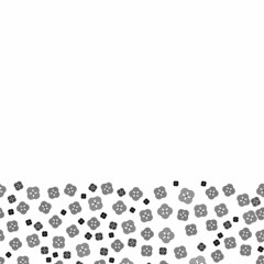 FLoral vintage monochrome seamless vector border. Black line flowers on white background. 