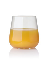 Front view of  mango juice glass