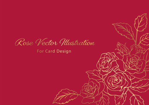 Card Design with Rose Illustration