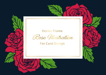 Card Design with Rose Illustration