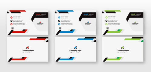 Set of new modern business card print templates Double-sided creative design.Horizontal Vector illustration 
Personal visiting card with company logo. corporate business card