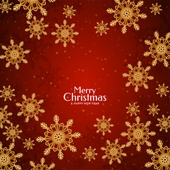 Merry Christmas festival red color snowflakes background
