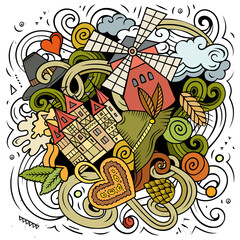 Germany cartoon vector doodle illustration