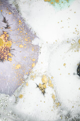 Agate swirl. Pastel abstraction. Geode artist work of art. Aquamarine luxury art in Eastern style. Beautiful Larimar stone. Marbled paper.