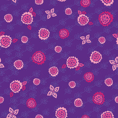 A flower shop vector pattern in purple and pink