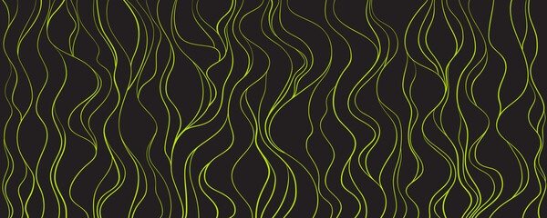 Wavy background. Hand drawn waves. Seamless wallpaper on horizontally surface. Texture with many lines. Waved pattern. Line art. Print for banners, flyers or posters
