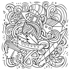 Seychelles cartoon vector doodle illustration