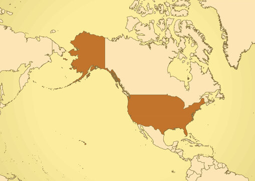 United States map old vintage North America