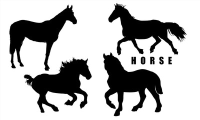 silhouette of horses, 4  character