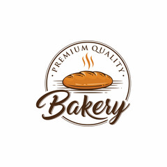 Vintage retro bakery logo design 